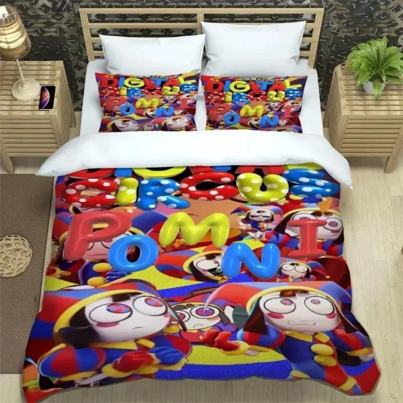 Hot Anime The Amazing Digital Circus Series Bedding Set Creativity Print Bed Sheet Set Single Twin Full Queen King Size Bed Set view 3