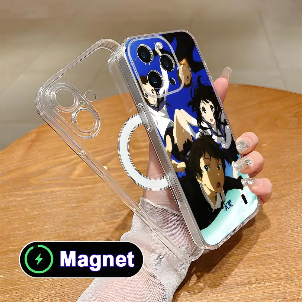 

Чехол для телефона Anime Hyouka из прозрачного TPU с поддержкой MagSafe для iPhone 17 16 15 14 13 12 11 Air Pro Max Plus Mini, цветной