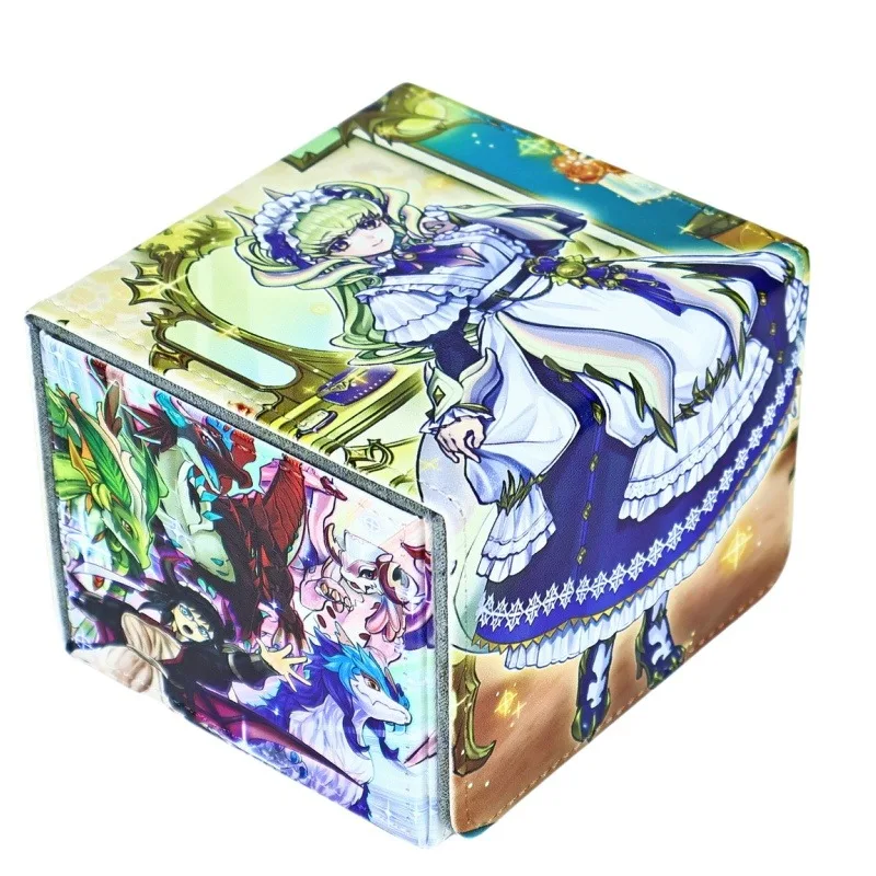 جديد يو غي أوه! الغسيل Dragonmaid الجلود علبة من البطاقات المغناطيسية الكرتون صالون Dragonmaid سعة كبيرة مجلس بطاقة الألعاب صندوق تخزين #1