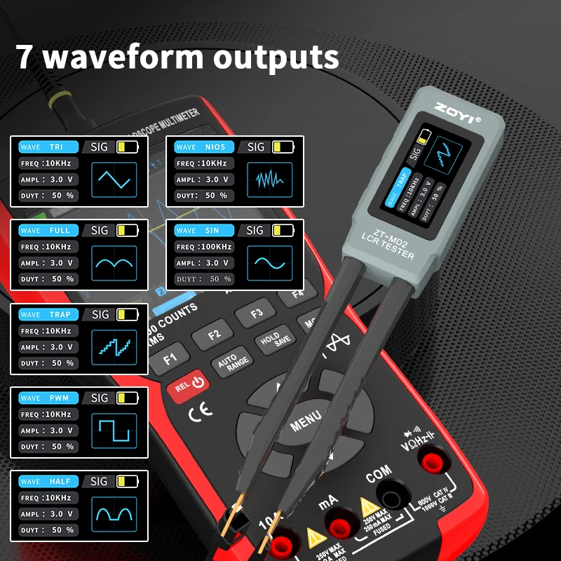 ZOYI ZT-MD2 ملاقط ذكية Lcr جهاز اختبار الجسر الرقمي بنقرة واحدة لقياس سعة المقاومة والحث