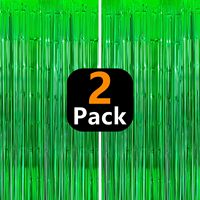 2PC green tassel rains curtains,  party ribbons suitable for St. Patrick's Day,New Year's Eve, bar background wall decoration