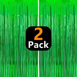 녹색 태슬 레인 커튼, 파티 리본, 세인트 패트릭의 날, 새해 전야, 바 배경 벽 장식에 적합, 2 개