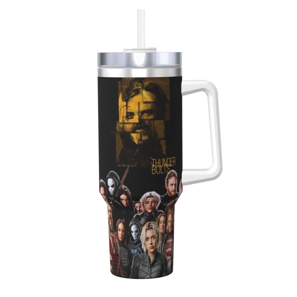 

Thunderbolts The New Avengers Stainless Steel Tumbler Driving Car Mugs Large Thermal Mug Leakproof Hot Drinks Milk Water Bottle