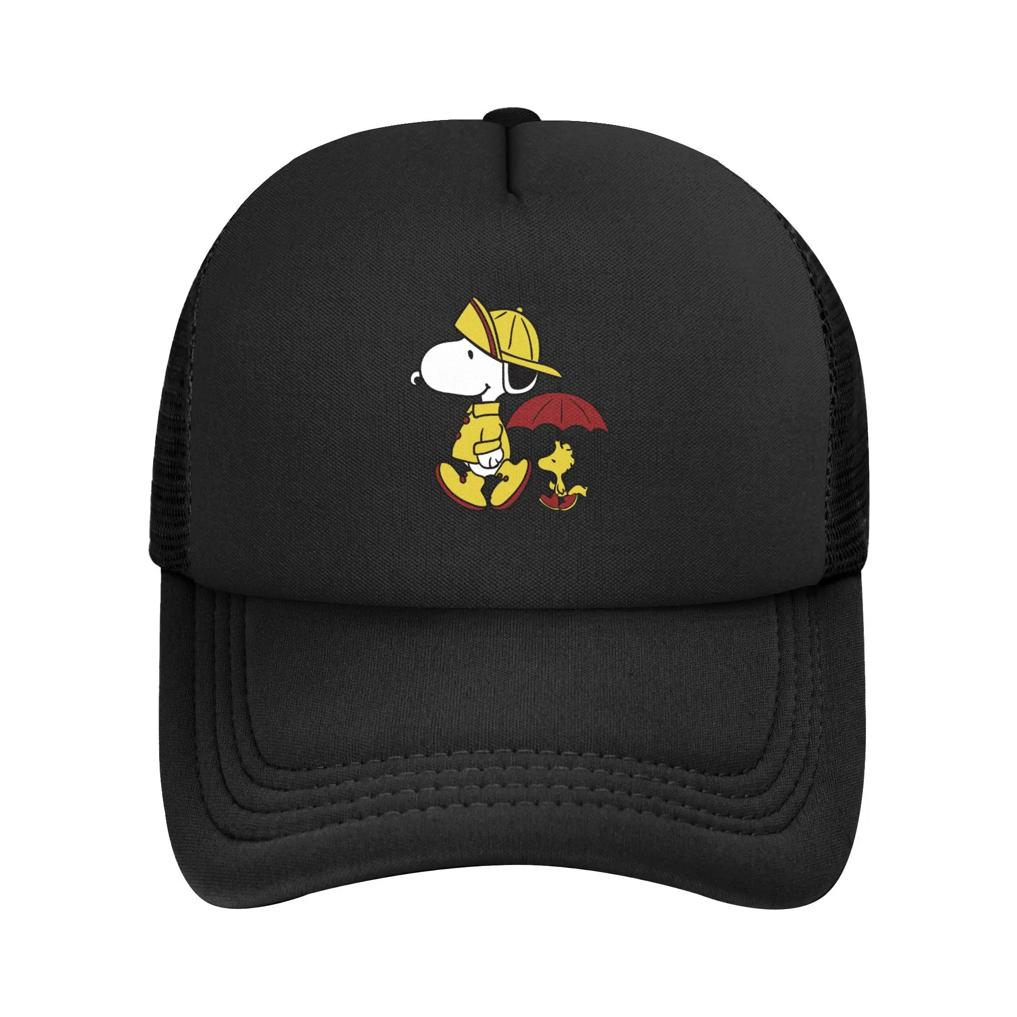 

Мужская и женская шляпа дальнобойщика Snoopy and Woodstock, модные сетчатые бейсболки, полиэстеровые шапки, солнцезащитные кепки, регулируемая кепка дальнобойщика, летняя кепка