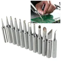 12PCS 33mm Copper Soldering Iron Tips Set 900M-T Welding Station Tools I B C D K For 936 937 938 969 8586 852D Soldering Station