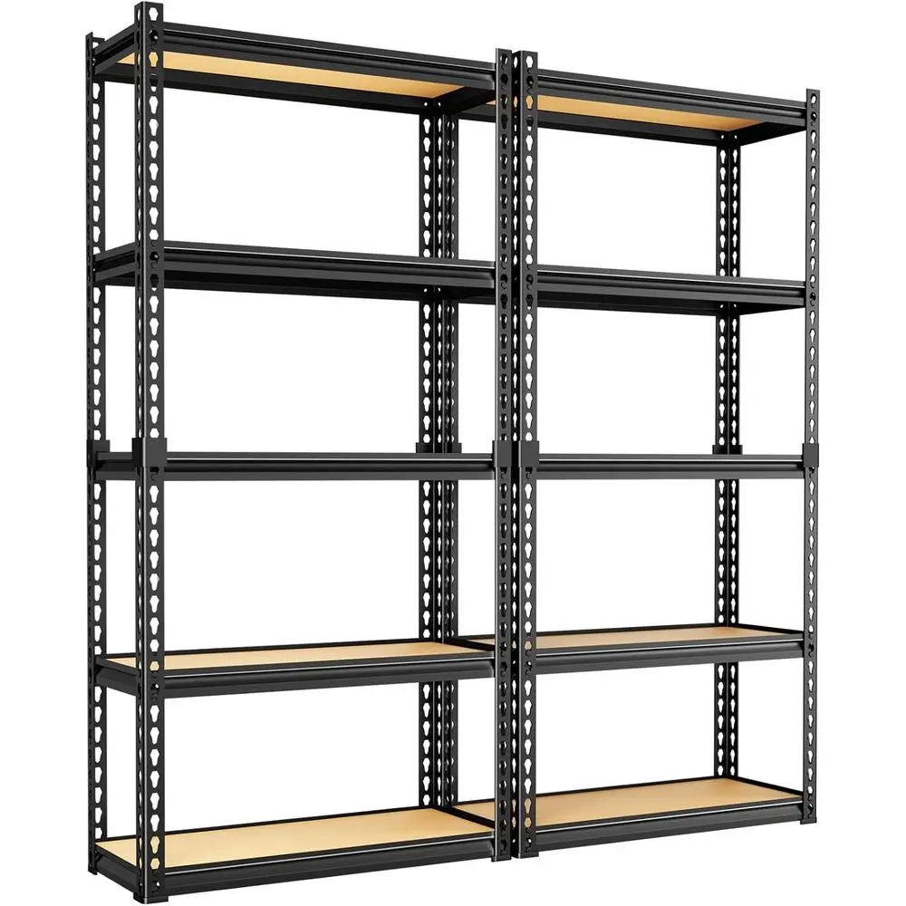 

2-Pack Heavy Duty Adjustable Metal Utility Shelves, 48x18x73, 2020 lbs Capacity, Ideal for Garage, Kitchen, Pantry, and More
