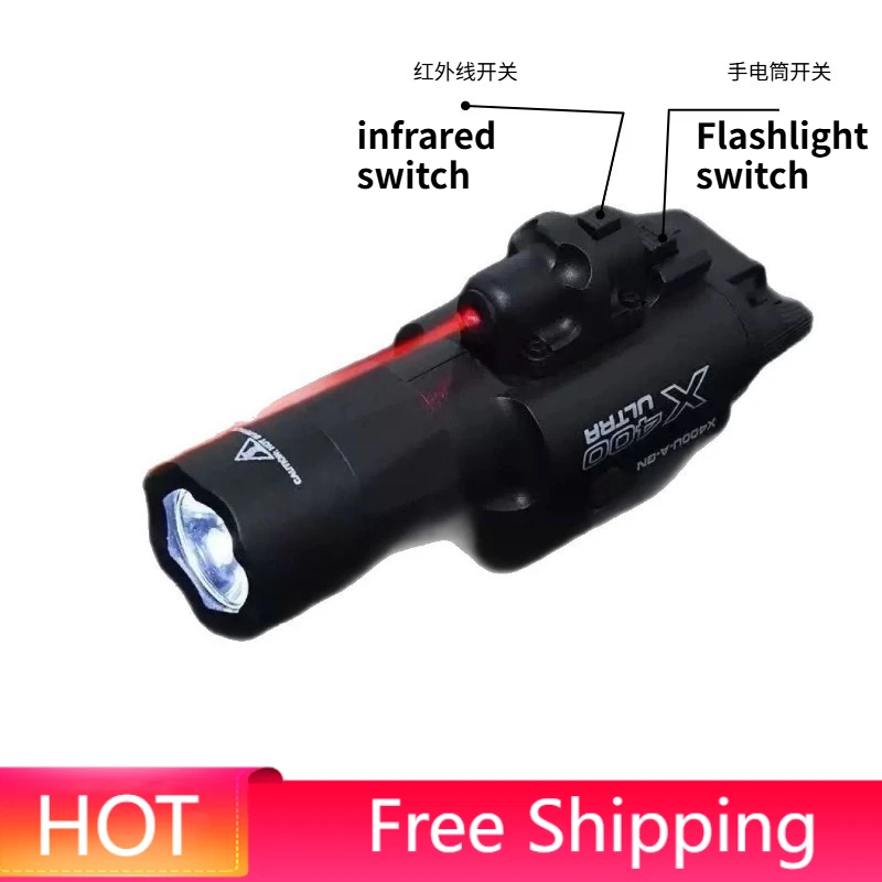 Multi-purpose 20mm Rail Attached Lighting Tool X400 Hand Held LED Lamp Dual Control Switches for Outdoor Adventure Daily Trip view 4