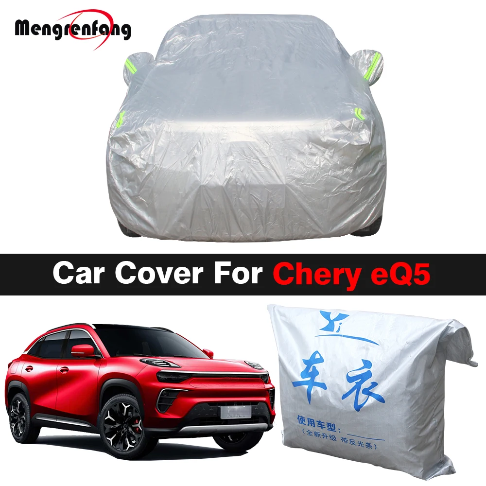 Full Car Cover For Chery eQ5 Ant e-SUV Anti-UV Sun Rain Snow Wind Protect Cover Dustproof All Weather Suitable