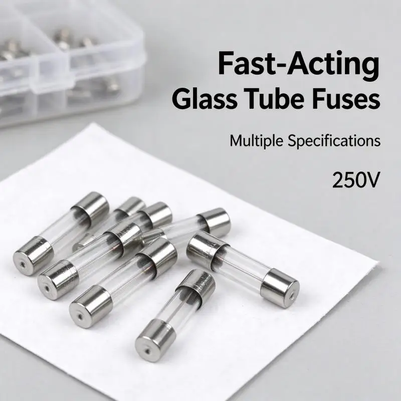Fast-blow glass tube fuses 5x20mm 6x30mm 0.2/0.25/0.5/0.75/1/2/3/4/5/6/8/10/15/20/25/30A fuses