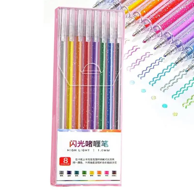 Glitter Pens For Adults Glitter Coloring Markers For Adults Coloured Writing Pens Set For Kids Adults Coloring Books Cards