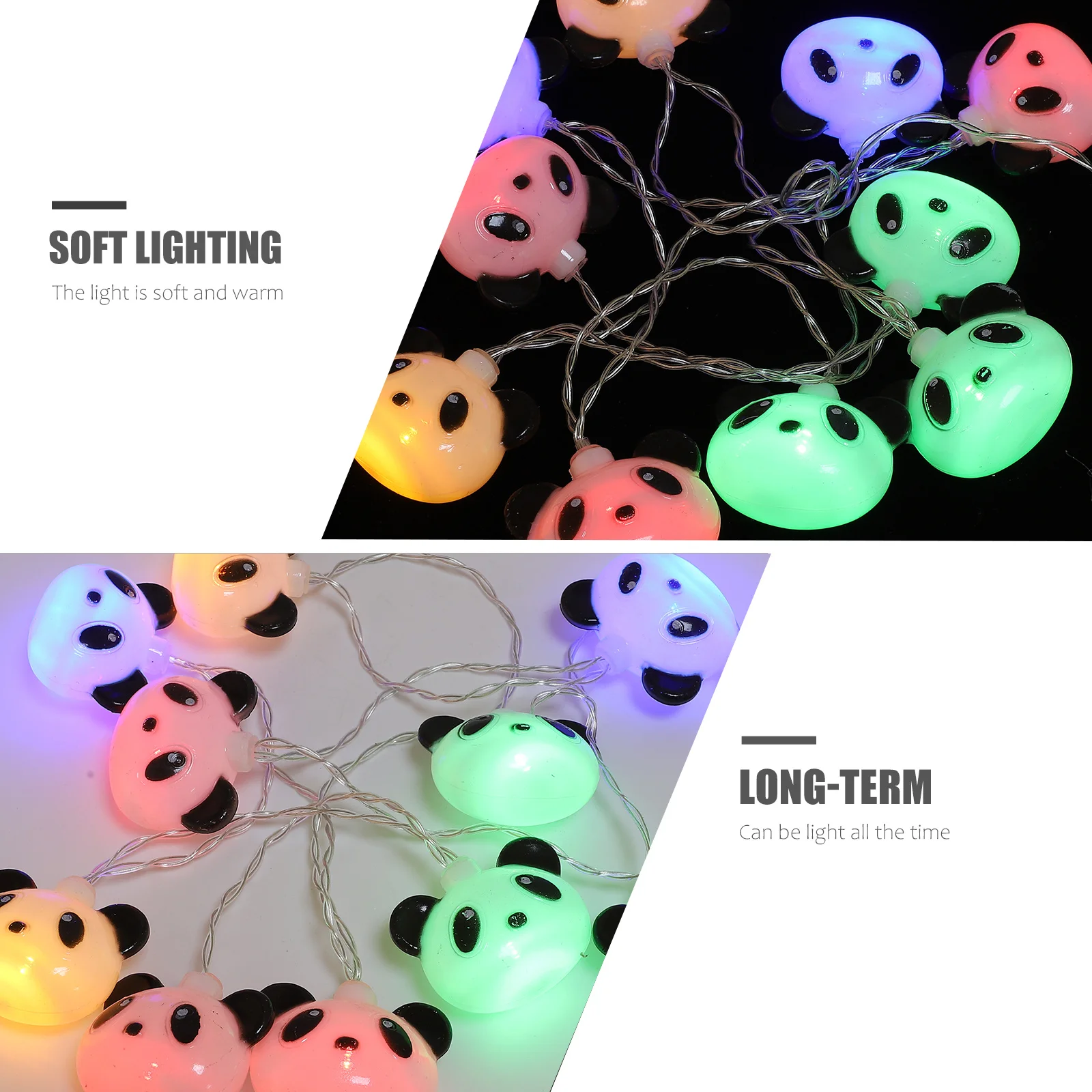 1Set Panda String Light LED Decorative Plastic LED Lamp Beads for Home Room Wedding Party Bedroom Holiday Lighting Ornament