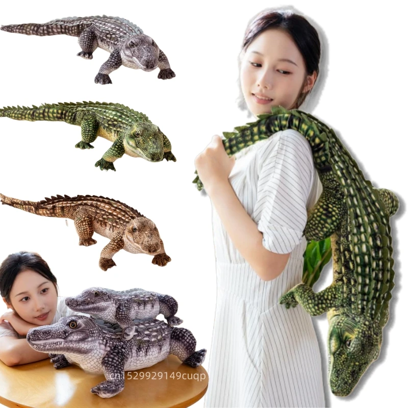 

68/96 см имитация крокодила с длинным хвостом, плюшевая кукла, реалистичная рептилия, крокодил, мягкая игрушка, домашний декор, подарок для детей