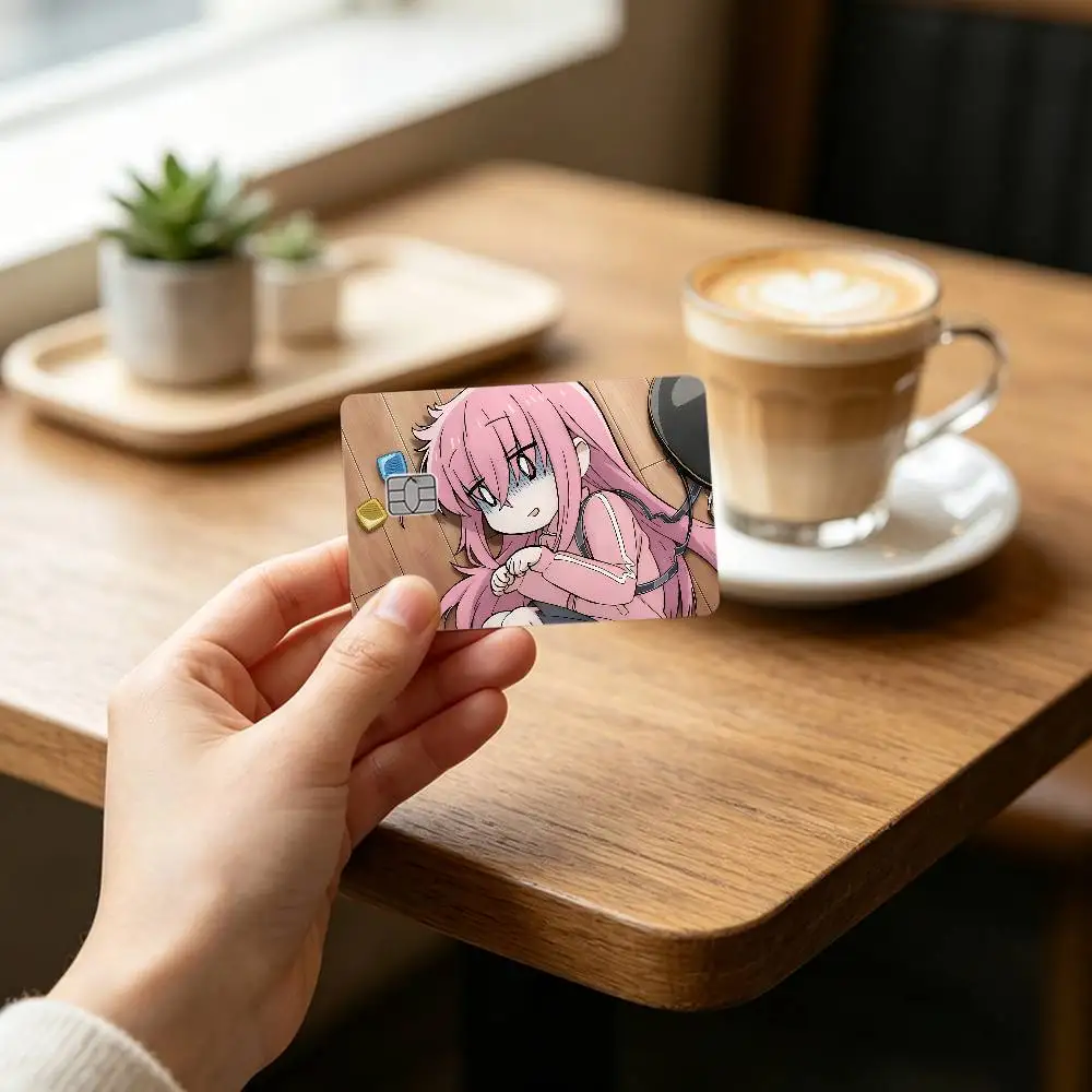 Anime B-BOCCHI THE ROCK-s Card Stickers Credit Card DIY Card Protector Stickers Waterproof Film Skin Cover