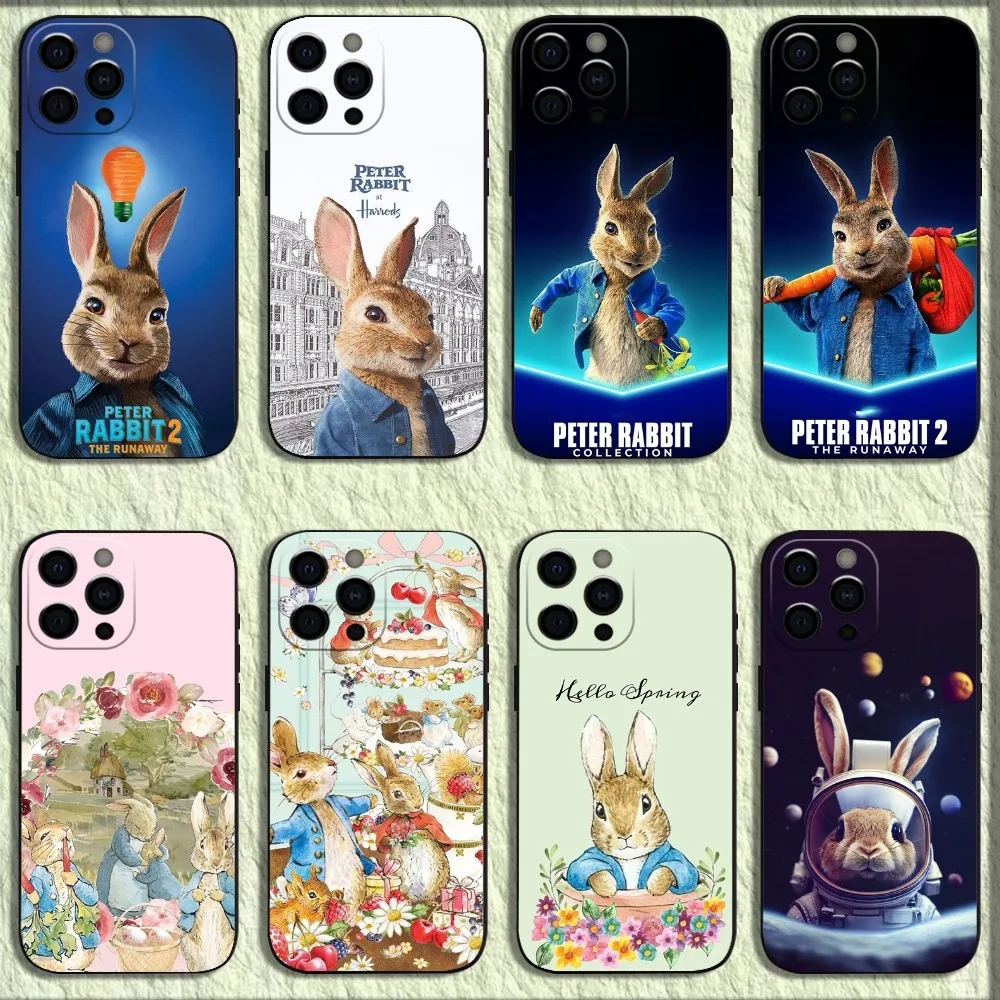 

Movie Cute P-Peter Rabbit Phone Case For iPhone 16,15,14,13,12,11,Pro,X,XS,Max,XR,Plus,Mini Soft Black Cover