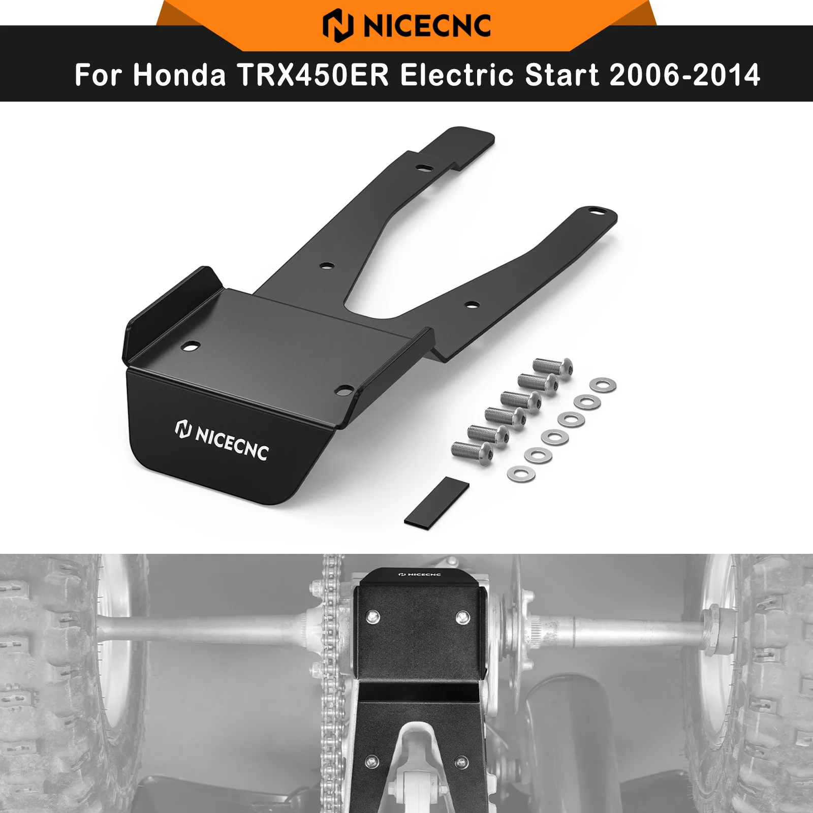 

NICECNC For Honda TRX450ER Electric Start 2006-2014 ATV Swing Arm Skid Plate TRX450R Kick Start 2006-2009 Replace 50355-HP1-600