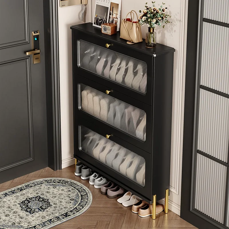 

Ultra-thin tipping bucket shoe cabinet at the door of the home, the new 2025 popular entrance storage cabinet is integrated with