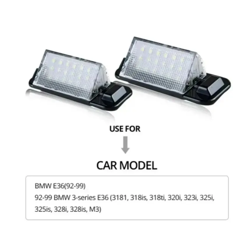 جديد لسيارة لمبة خلفية التصميم ل 318i/320i/M3 E36 1992 1993 1994 1995-1998 63261387047 2 قطعة LED رقم لوحة ترخيص ضوء