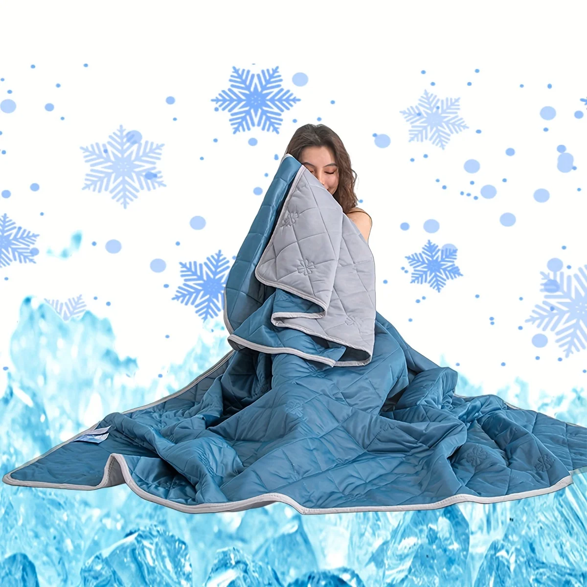 Queen Size Cooling Blanket - Breathable & Lightweight Cooling Comforter, Ice Silk Thin Quilt for Hot Weather & Airy Rooms