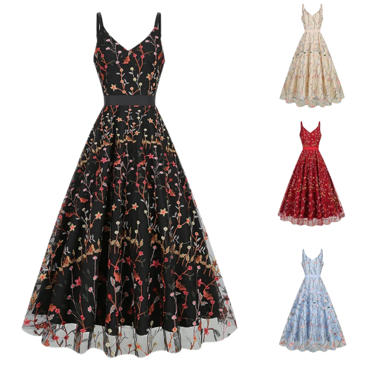 

Women Audrey Hepburn 50s 60s Vintage Gothic Rockabilly Swing Party Dress Halloween Party Costumes