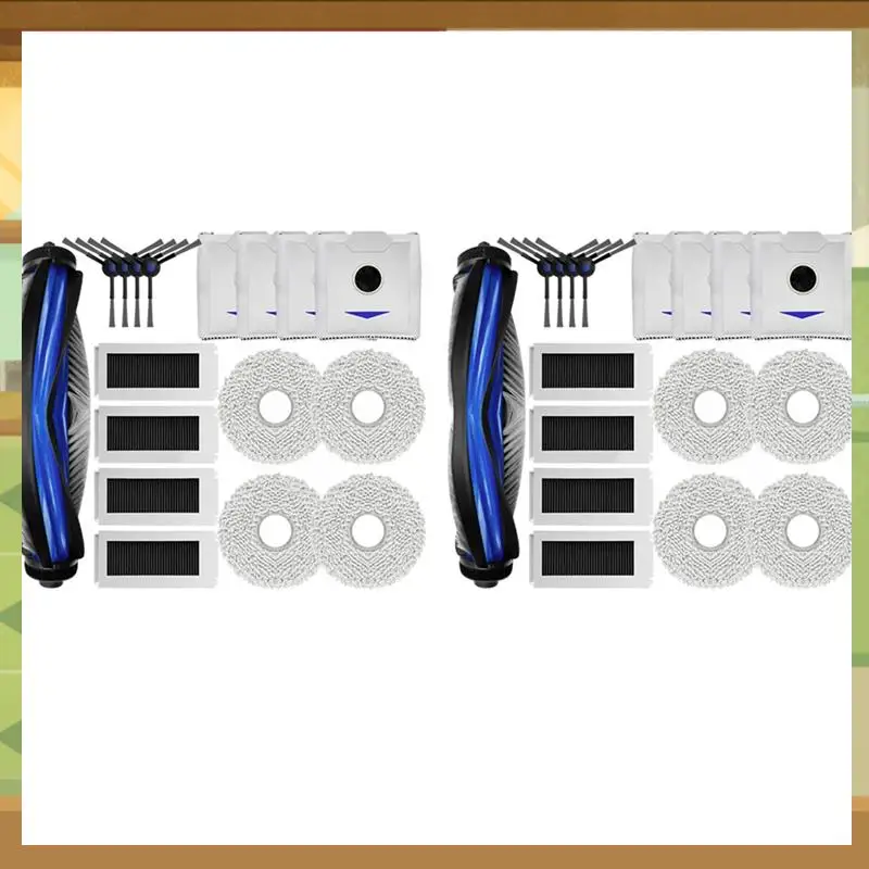

2 Set For Ecovacs Debot N30 Omni / N30 Pro Omni Replacement Part Accessory Main Side Brush Hepa Filter Mop Dust Bag-BAAX