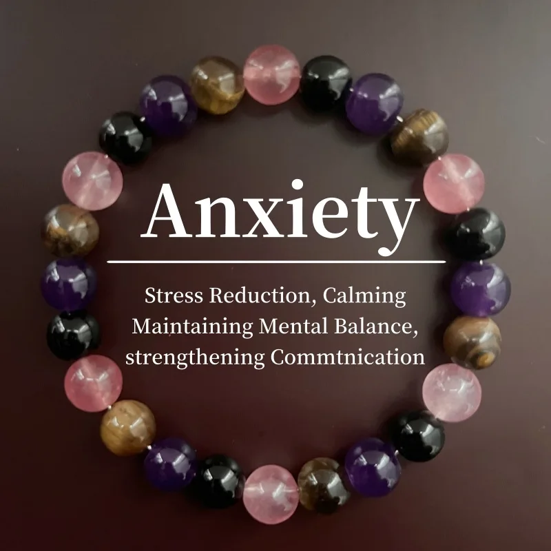 

Natural Stone Black Gallstone Tiger Eye Strawberry Crystal Obsidian Amethyst Bracelet Jewelry Wholesale