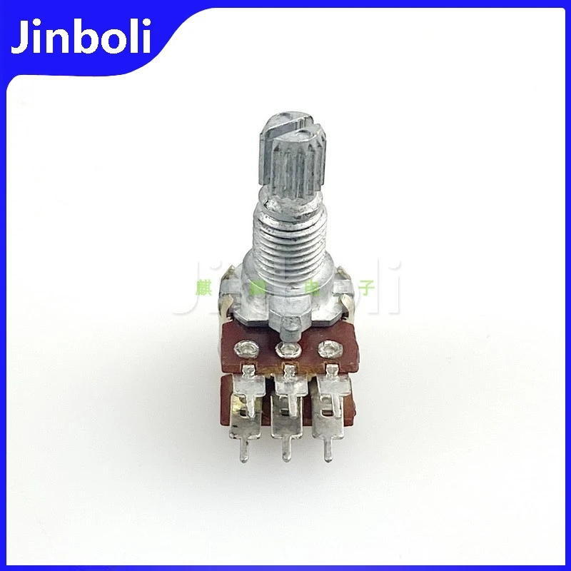 3PCS R122G B5K 12-type 6-pin Double Potentiometer Computer Speaker Amplifier Audio Volume Adjustment 15MM Handle Length