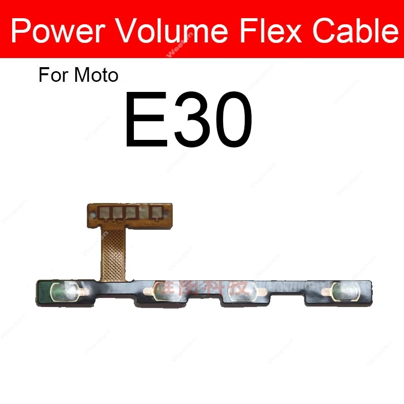 Power Volume Key Side Button Flex Cable For Motorola Moto E13 E20 E22 E30 E32 E32s E40 On/Off Power Volume Flex Ribbon Parts