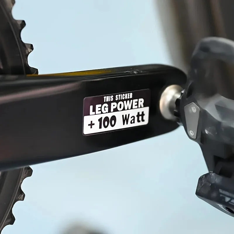 100W Leg Power Bike Sticker - Self-Adhesive Reflective Waterproof Decal for Bike Handlebars, Durable Plastic Glossy Riding