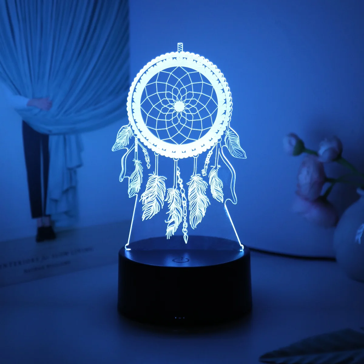 Dreamcatcher 3D Night Light, Colorful Gradient Atmosphere Night Light, LED Home Decoration Night Light, Suitable for Bedroom