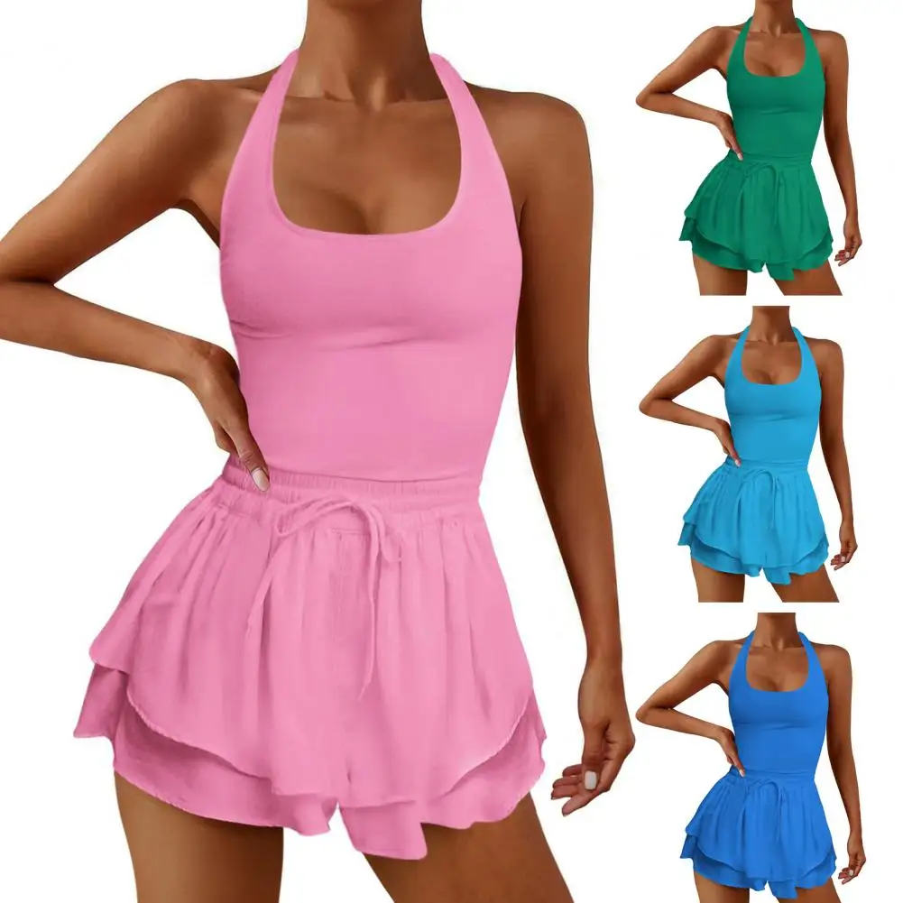 Zipper Pockets Fitness Jumpsuit Fitness Jumpsuit Women’s Jumpsuit High Waist Fitness Wear U-neck One-piece Running Outfit
