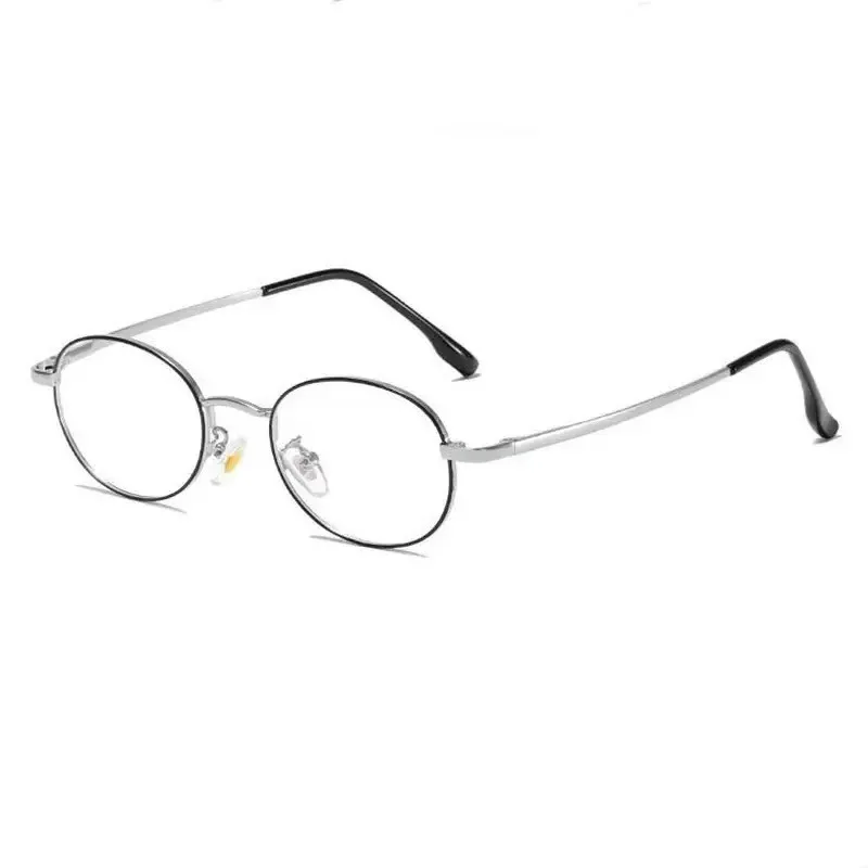 Metal Frame Computer Glasses For Women Men Anti Blue Light Circular Eyewear Blocking Optical Spectacle Elliptic Eyeglasses view 6