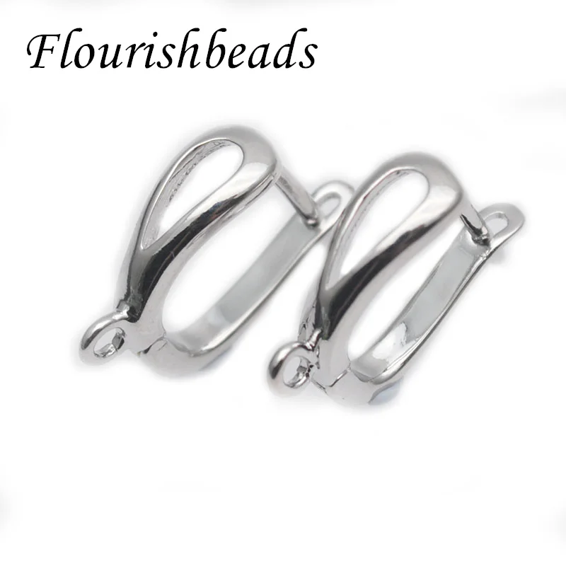 

New Arrived Rhodium Color Plain Ear Hooks Nickel Free Smooth Hoops for DIY Jewelry Making 30pcs/lot