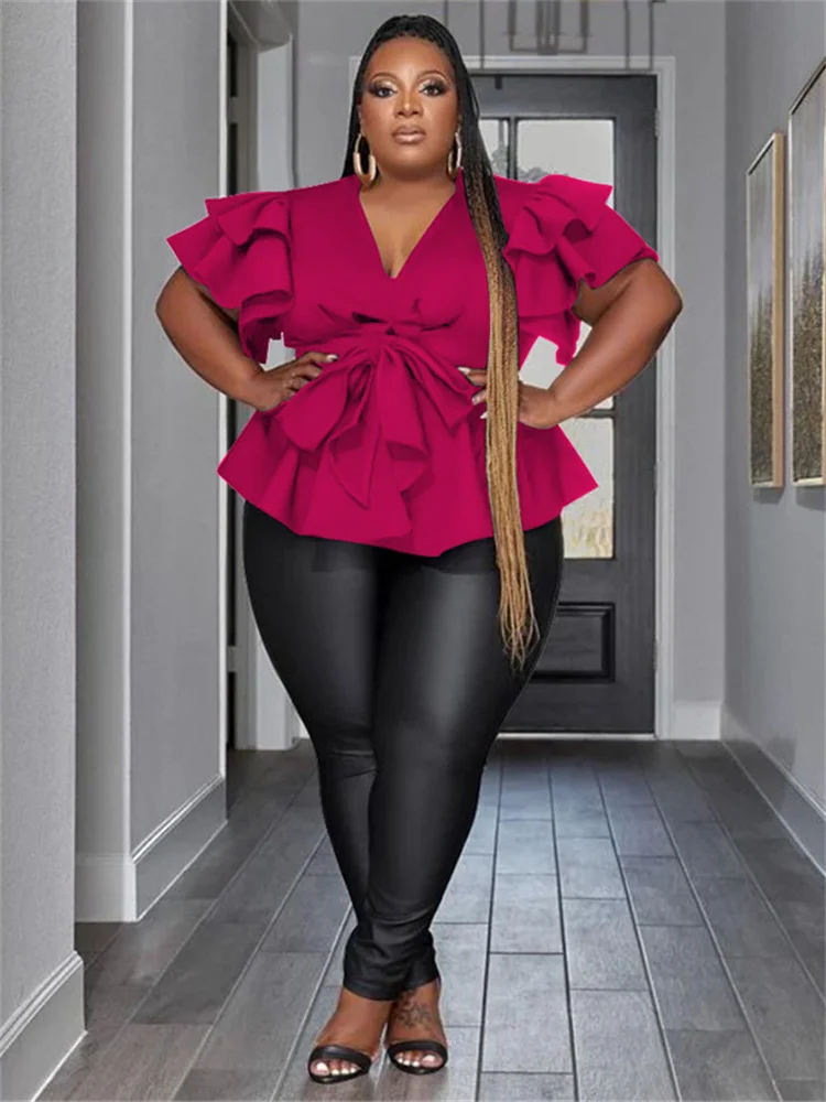 Wmstar Plus Size Shirts Tops Vrouwen Nieuwe In Blouses Bandage Boog Solid Casual Elegante Mode Streetwear Groothandel Dropshipping