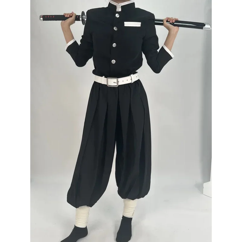 

♬2026❤HOLOUN Anime Kamado Tanjirou Agatsuma Zenitsu Cosplay Costume Embroidery Black Team Uniform Elastic Pants Belt Cos Hallow❤