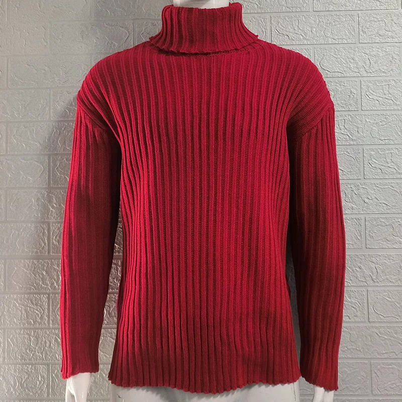 Dolcevita autunno inverno da uomo tinta unita slim lavorato a maglia top nuovo maglione moda pullover maglieria maglione