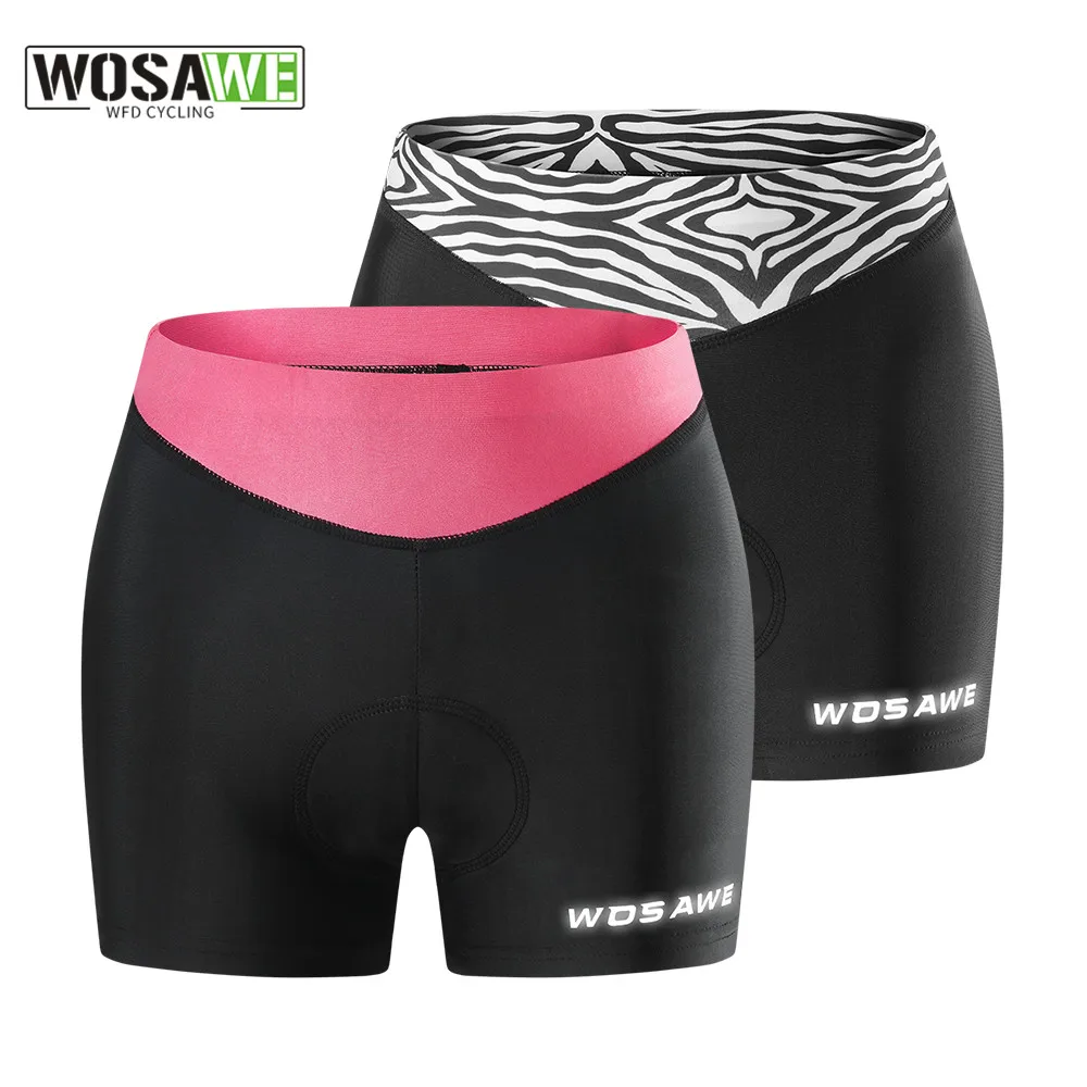 

WOSAWE Women's Cycling Shorts Bicycle Comfortable Sport Underwear Compression Tights Gel 3D Padded Bike Short Pants MTB Shorts