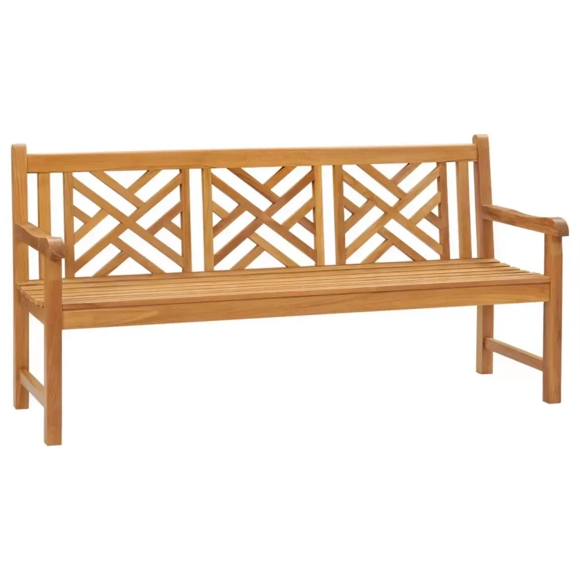 A Hot selling courtyard teak wood patio three seat chair outdoor furniture garden bench