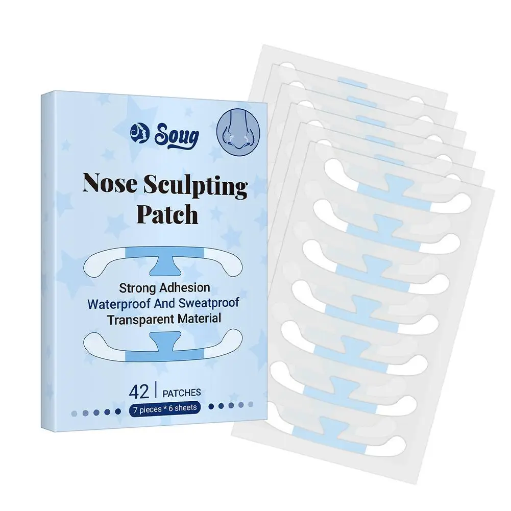 42 Stuks Onzichtbare Krimpen Neus Patch Voor Cosplay Lifting Neus Krimpen Schoonheid Strips Afslanken Neus Vleugel Stickers Neus Shaper Make-Up
