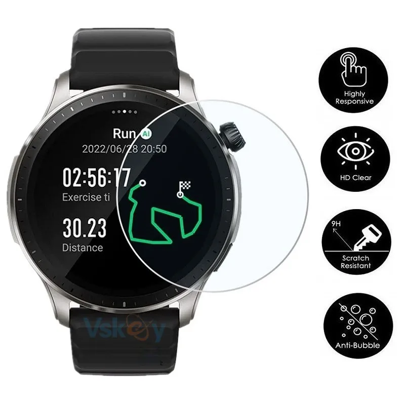 Amazfitウォッチ用スクリーンプロテクター,スマートウォッチ用強化ガラス,スクラッチプルーフ,Apple用保護フィルム,10個