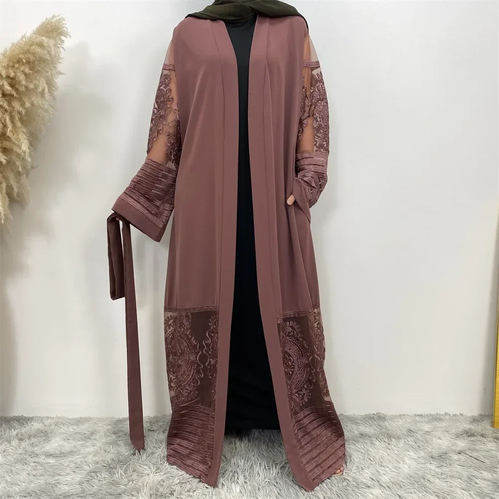 

Ramadan Muslim Dress Kimono Open Abaya Dubai Kaftan Eid Women Islam Clothing Arabic Robe Caftan Marocain Femme Jalabiya Kebaya