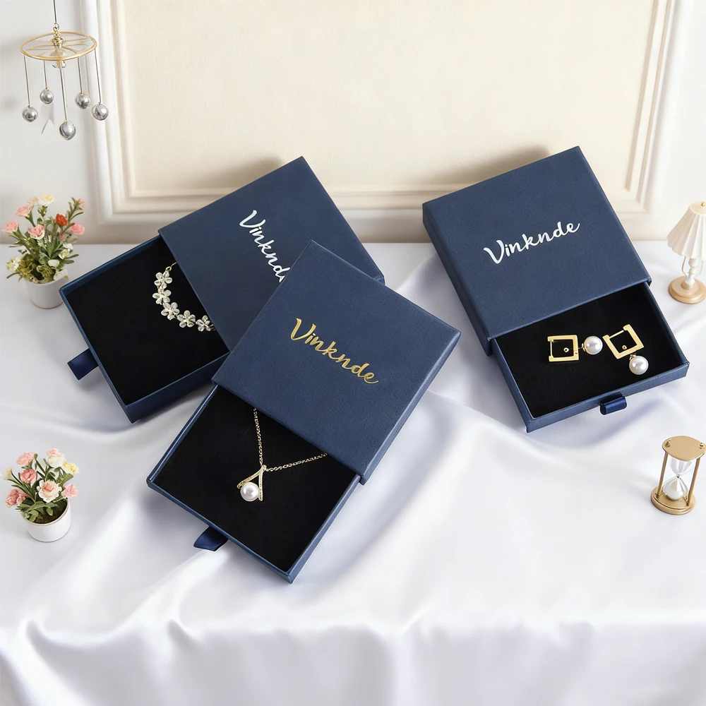 

Индивидуальная подарочная упаковка для хранения выдвижная бумажная шкатулка для драгоценностей 50 шт. 7x7x2,5 см ожерелье браслет кольца ящик картонные коробки