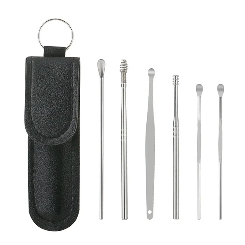 Factory  Wholesale  6/7/9Pcs Ear Cleaner Wax Pickers Earpick Wax Remover Curette Ear Pick Cleaner Kit Spoon Care Ear Clean Tool