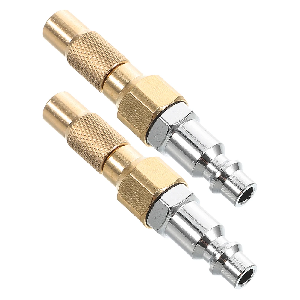

2pcs Air Pump Accessories Copper Steel Tire Inflator Fitting Hose Connector Adapter Quick Connect Threaded Nozzle Bike Valve