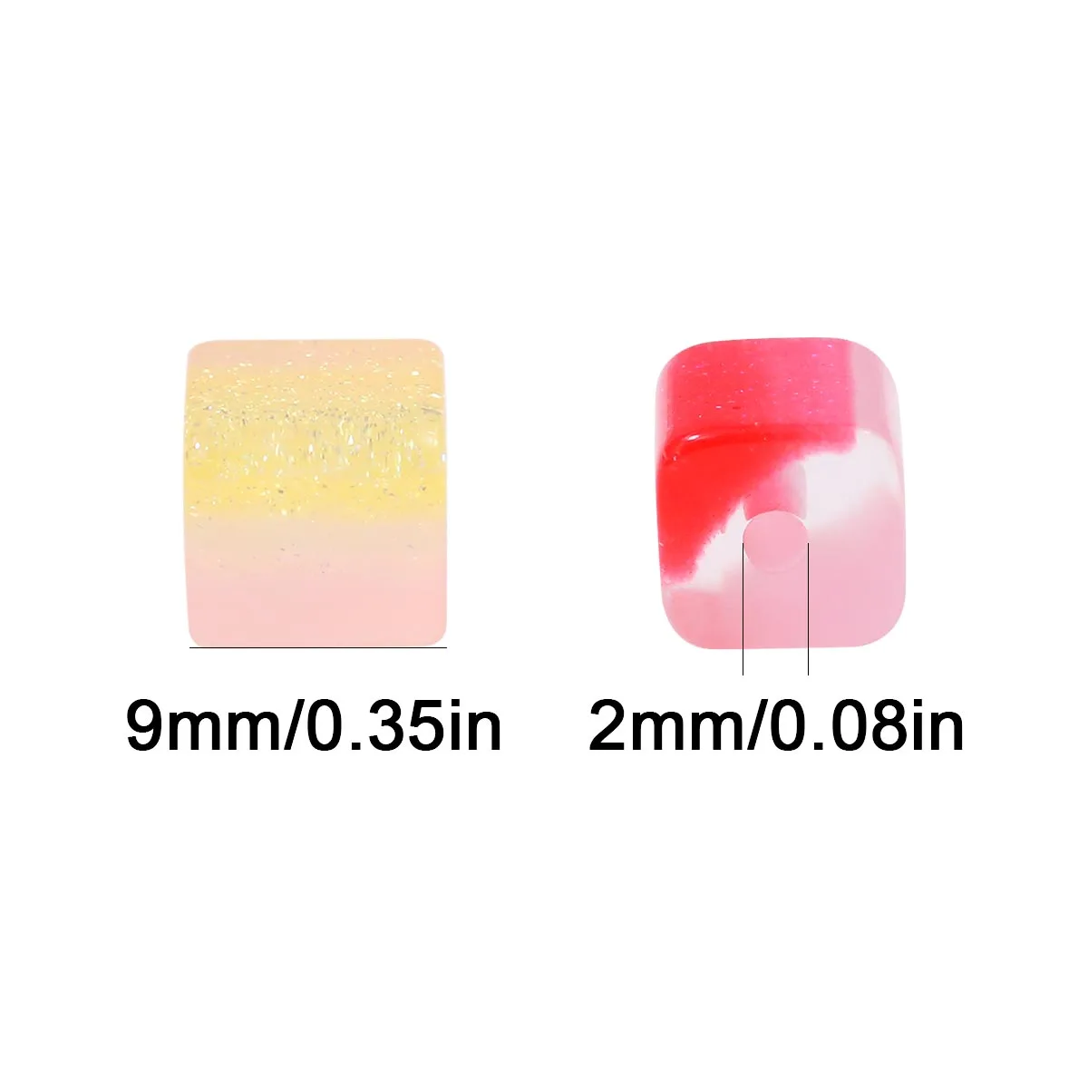 10/20PCS 9mm Resin Color-Changing Starry Sky River Cubes Multicolor Handmade DIY for Jewelry Making Accessories Wholesale