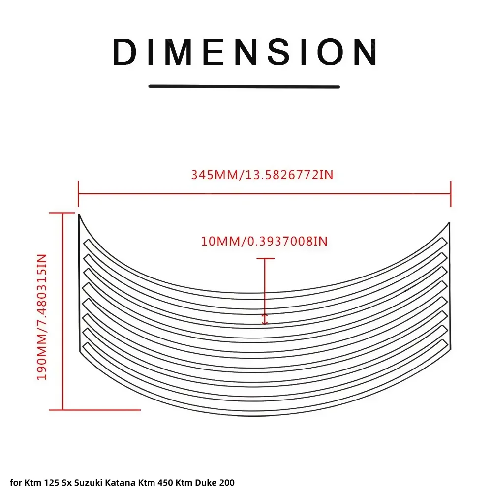 16 Streifen Rad Aufkleber Streifen Band Fahrrad Motorrad 17 18 Zoll für ktm 125 sx suzuki katana ktm 450 ktm duke 200