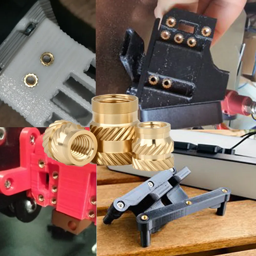 Double Twill Injection Embedment Nut Brass Hot Melt Insert Knurled Nut Thread Heat Molding 3D Printer Wood DIY Installation Tool