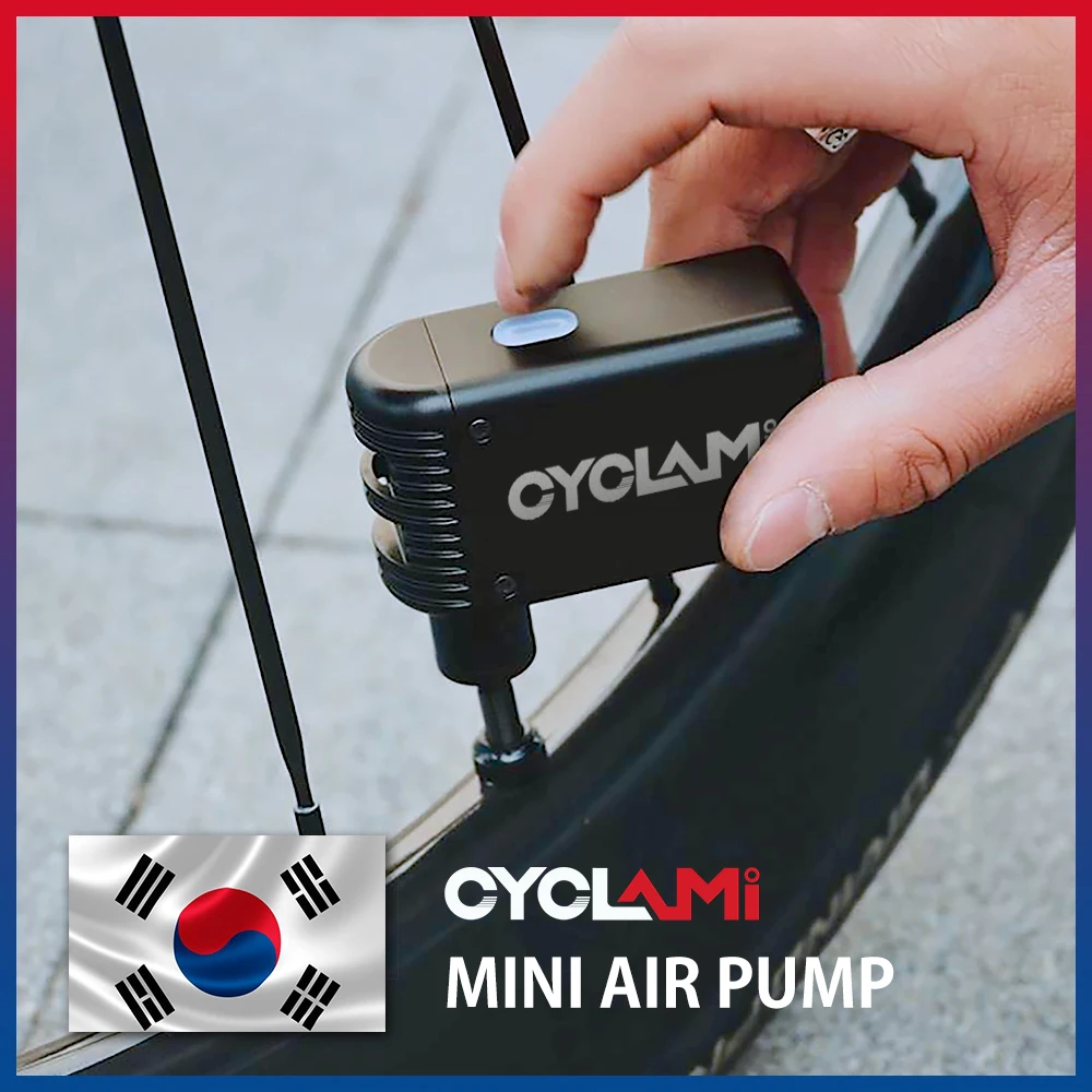 CYCLAMI A2 Small Mini Electric Pump Portable Bicycle Cordless Air Inflator Presta Schrader Valve FV AV Cycling MTB Road Bike