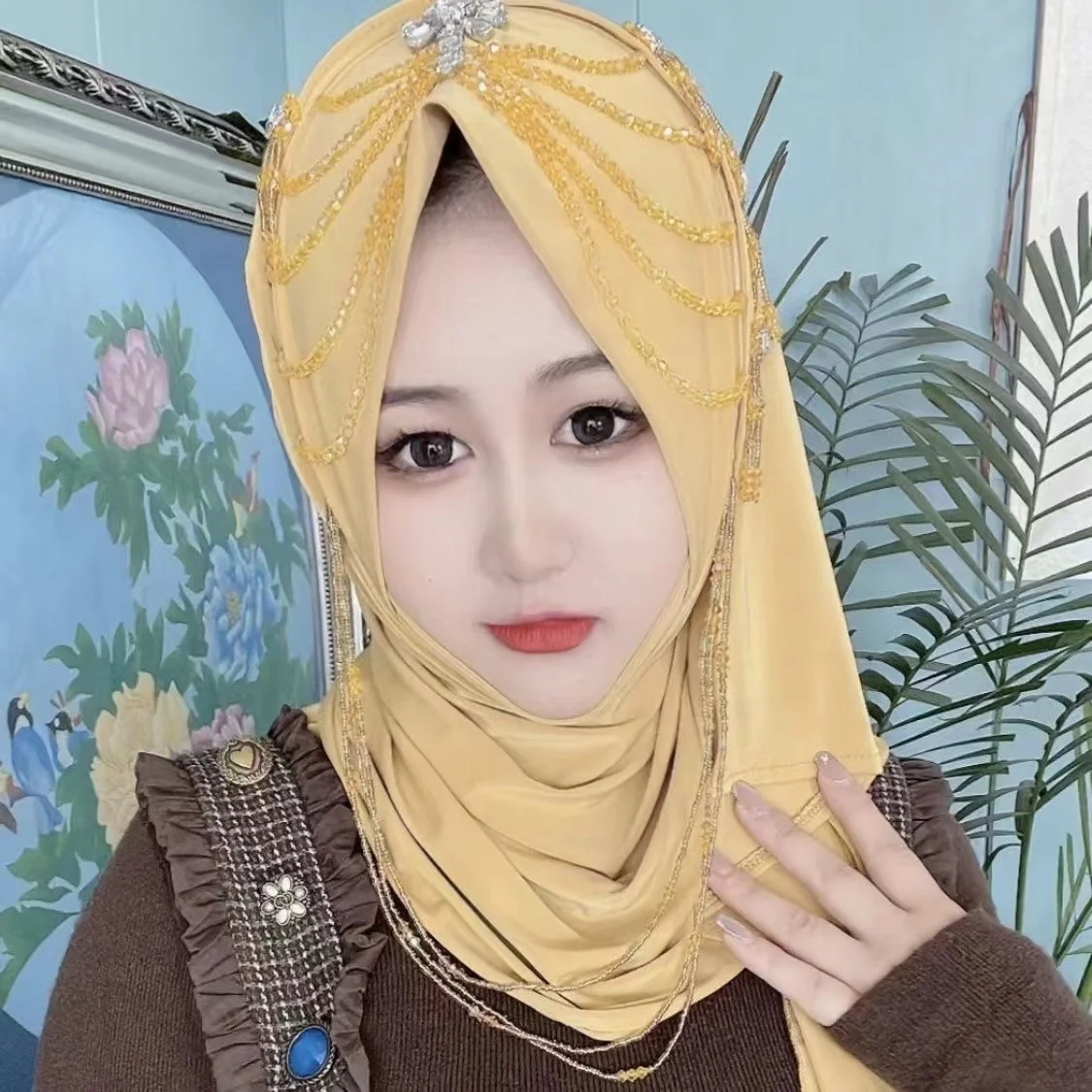 Hijab musulmán para mujer, pañuelo de gasa con borlas, oración de Malasia, Kufi, Islam, Arabia Saudita, moda, envío gratuito