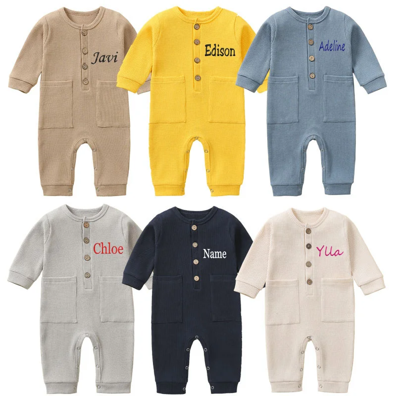 

Customized Name Baby Jumpsuit Baby Crawling Suit Newborn Jumpsuit Long Sleeved Crawling Suit Baby Clothes