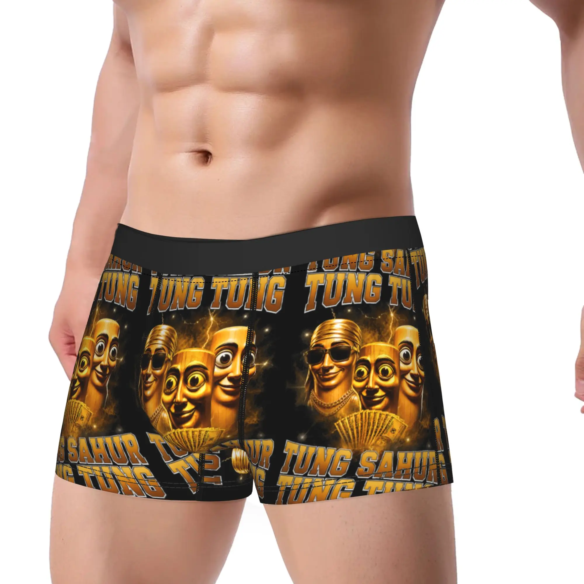 Tung Tung Tung Sahur is Calling Funny Italian Underwear Custom Boxershorts Trenky Men's Panties Comfortable Shorts Briefs